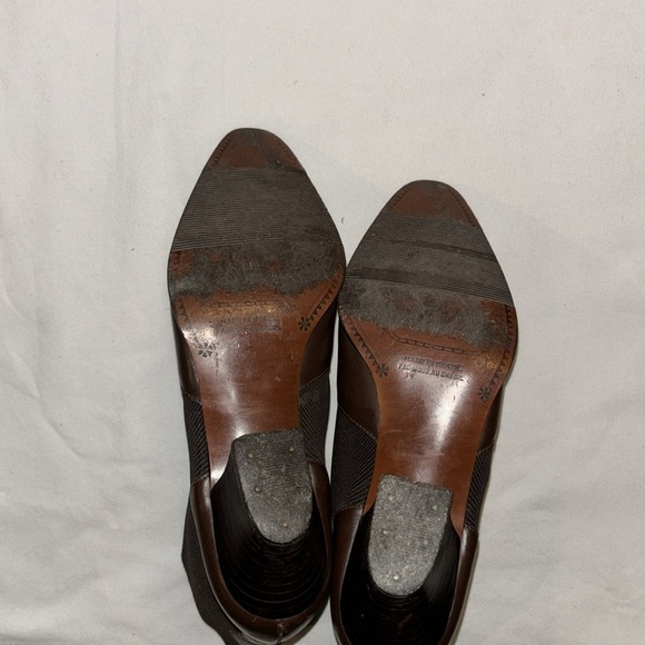 Nicole  Women’s Ankle Boots Brown Elastic Stretch Leather Pointed Toe Size 7 - Picture 5 of 8